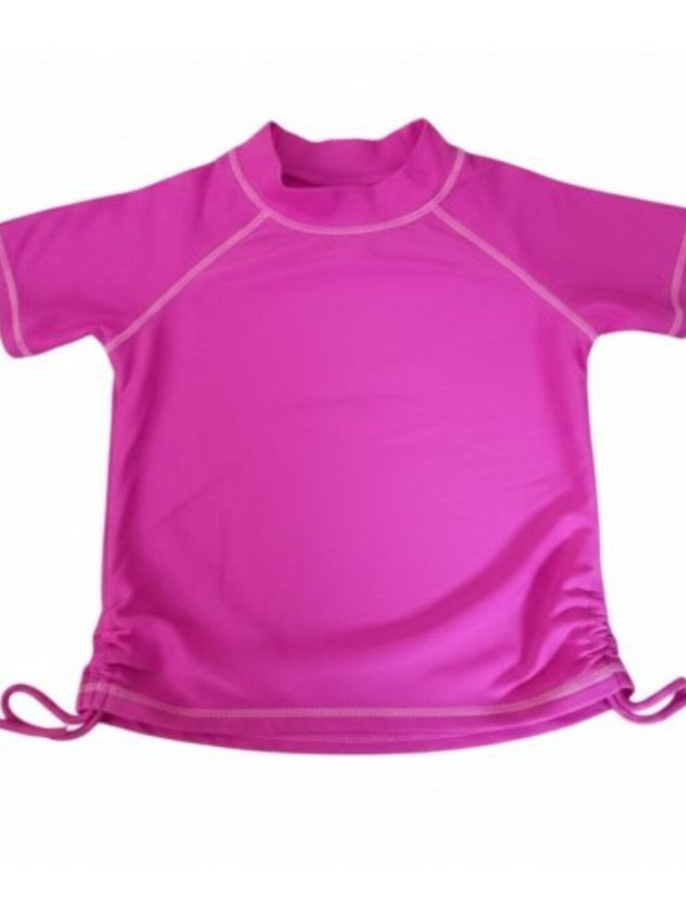 SUN SMARTIES Pink Rauched Sides Rash Guard Short Sleeved Top Girls Size 24 month